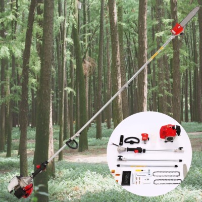 Gas Powered 58CC Pole Saw 2-Stroke Chainsaw Extension Hedge Pruner Tree Trimmer