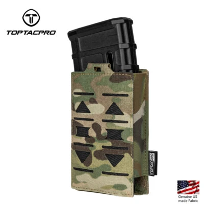 TOPTACPRO Tactical Mag Pouch MOLLE Single Mag Carrier Laser Cut 5.56mm Airsoft
