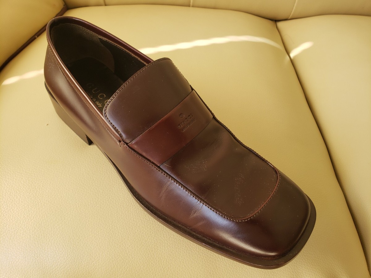 GUCCI Pelle Woman Penny Loafers Moccasin Dark Brown 9.5 B UK 
