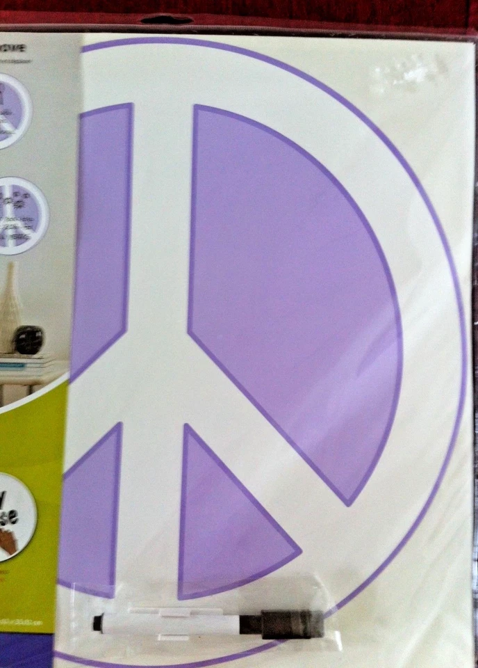 PKG of 3 LARGE PEACE SIGN WALL-POPS - 13" POP-ART Dry-Erase Msg Wall Decal - USA - Image 4 of 4