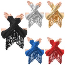 Women Mittens Fingerless Glove Fashion Gloves Satin Arm Sleeve Carnival Outfit