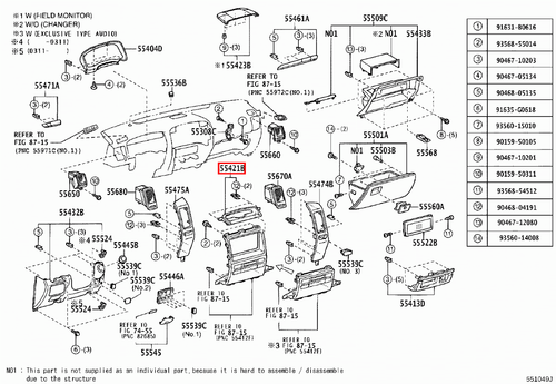 Genuine Toyota Prado 120 Series KDJ GRJ Multi Cluster Dash Clock Housing Upper - Picture 4 of 7