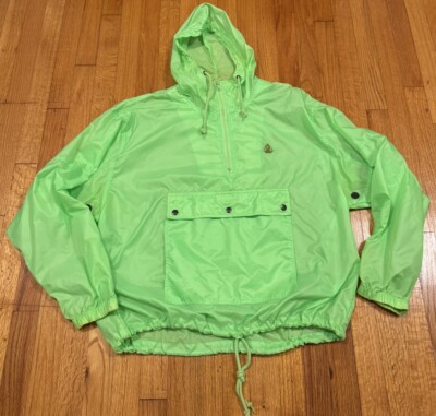 Vintage IZOD Windbreaker Jacket 1/4 Zip Pullover Men's Large Green - Main Image