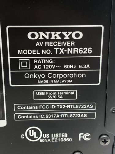 ONKYO TX-NR626 AV Receiver 7.2 Channel 4K HDMI Dolby - Picture 5 of 5