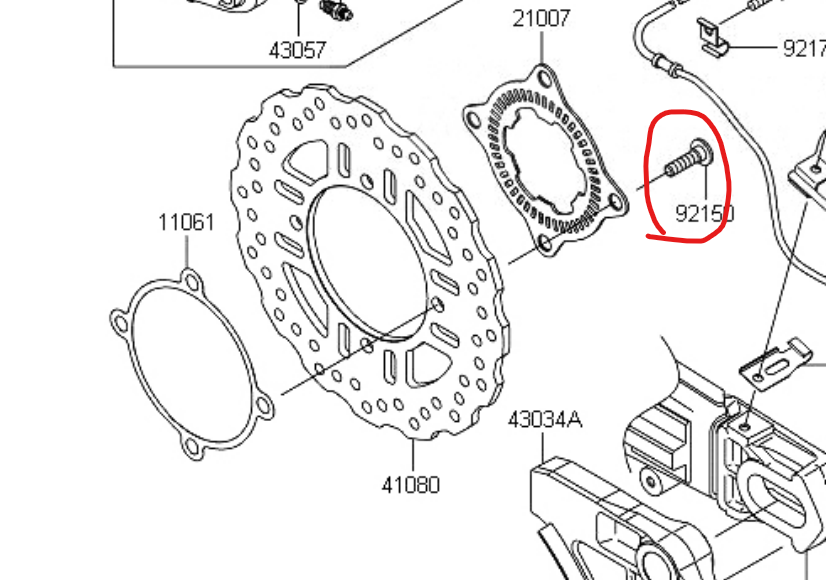 Kawasaki ZZR1400 ZX-14R Titanium disc bolt kit 06 on ZX14 Ti rotor