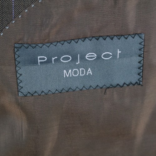 Mens Striped Brown Blazer 40R UK Size PROJECT MODA Wool Sport Coat Jacket - Picture 12 of 13