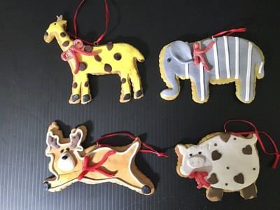 Set of 4 Martha Stewart Faux Animal Cookie Ornaments Kmart Christmas
