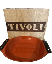 Vintage Tivoli Paella Pan Enamel Orange 1960s MCM Cathrineholm NIB 16.5" x 13"
