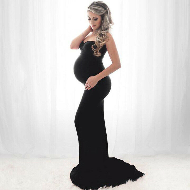 chinese dress ladies Black Maternity Dress Long Sleeve Pregnancy Wedding Guest Cocktail Fall  Formal Mermaid Smocked Bodycon Midi Dresses at Amazon Women's Clothing store main image 0