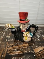 Fitz and Floyd Scrooge Hand Painted Teapot FF 1983 23 Oz 