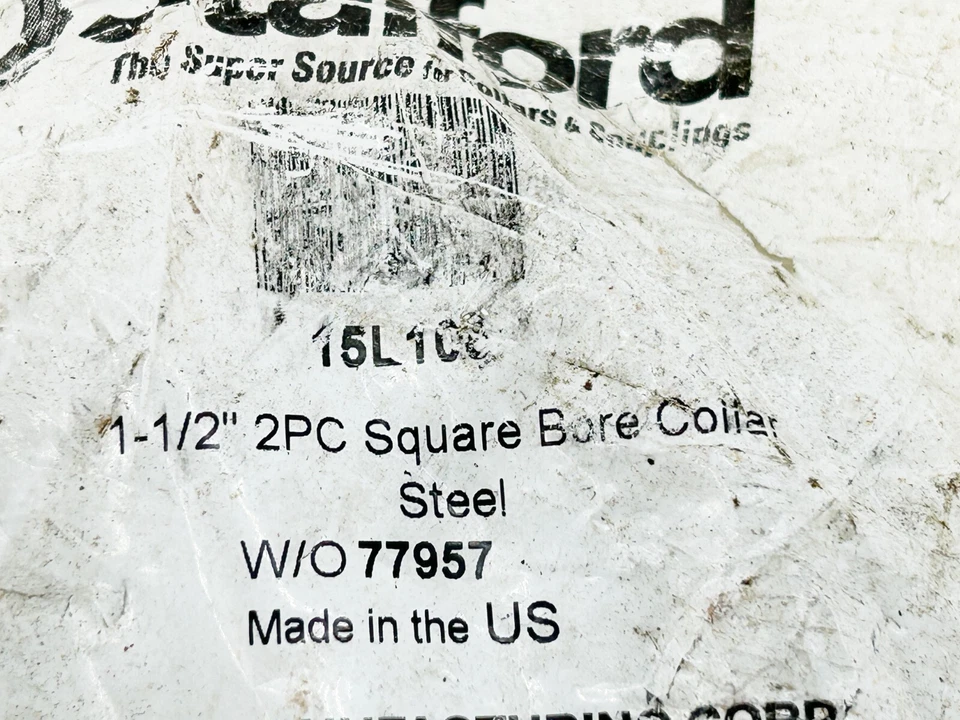 Nuevo Lote de 2 Collares Abrazadera Stafford Manufacturing 15L1C8 1-1/2" 2PC Foto 2 de 4