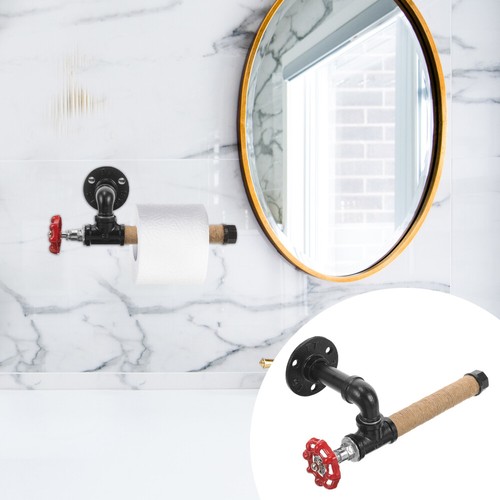 Iron Pipe Wall Bracket Kitchen Paper Towel Dispenser Holder Mount over Door - Picture 2 of 12