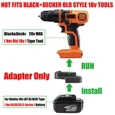 1x Converter# for Black and Decker 20v (Not 18v) Tools To for Makita 18v Battery