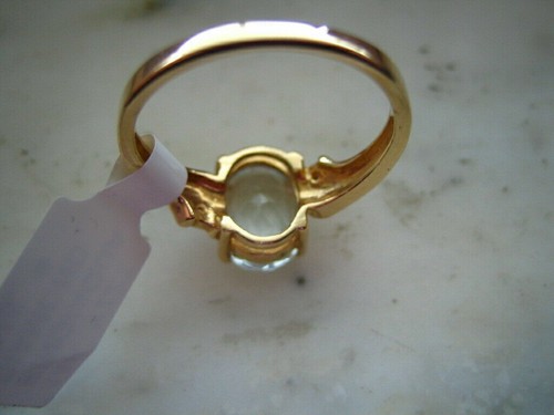 2.58 Karat Natürlich Aquamarin und Diamant Edelstein Ring 14K Gold U276 - Bild 3 von 4