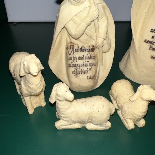 Neu King James Stein Harz Elfenbein Weiß Krippe 11 Stück Set Luke John Matthew - Bild 15 von 17