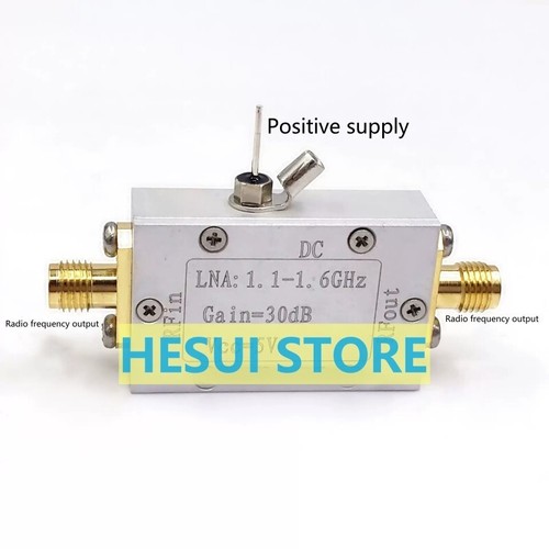 LNA 1.1-1.6GHz gain 30dB low noise 1.1dB GPS Beidou GLNSS amplifier - Picture 2 of 5
