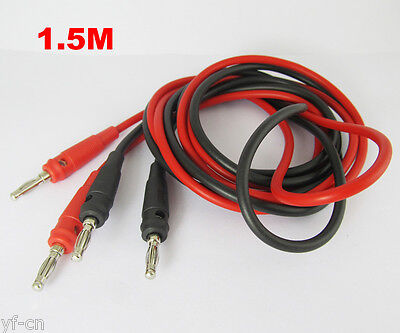 4sets 1ft//30cm Silicone Test Cable 4mm Banana Plug to Banana Plug Red Black