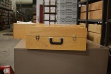 Custom Stained Oak Shadow Box Two-Sided Portable Tabletop Display Case