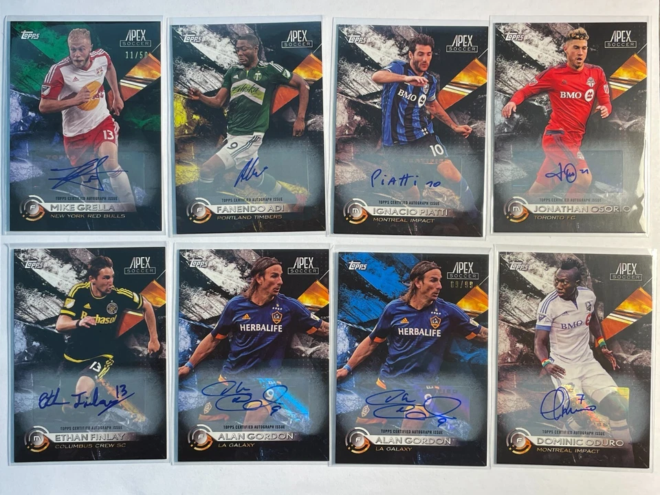 2016 Topps MLS Apex Auto Autograph Lot (15) Alan Gordon Finlay Piatti Adi Grella - Image 2 of 3