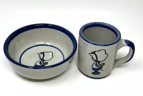 Vintage Louisville Stoneware Kentucky dinner Bowl and Cup