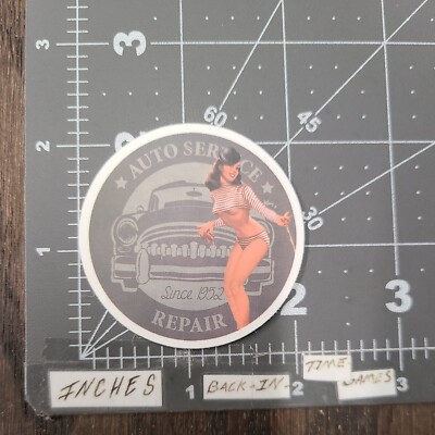 Small Auto Service Pinup Girl Adult Humor Sticker For Phone Guitar Ect Mat60