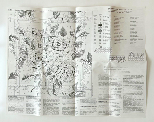 Leisure Arts Zahnseide Nadelspitze Leinwand Sandy’s Rosen 14" x 14", kostenloser Versand - Bild 4 von 5