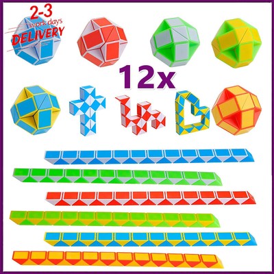 12x Magic Snake 3D Puzzle Schlange Kinder würfel geschenkt idee Zauberwürfe P9E2