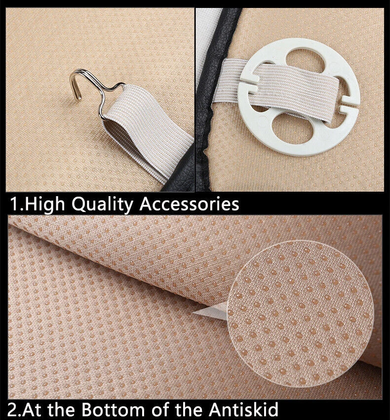 Funda de asiento envolvente completa delantera de coche transpirable de cuero PU alfombrilla cojín de silla Foto 3 de 4