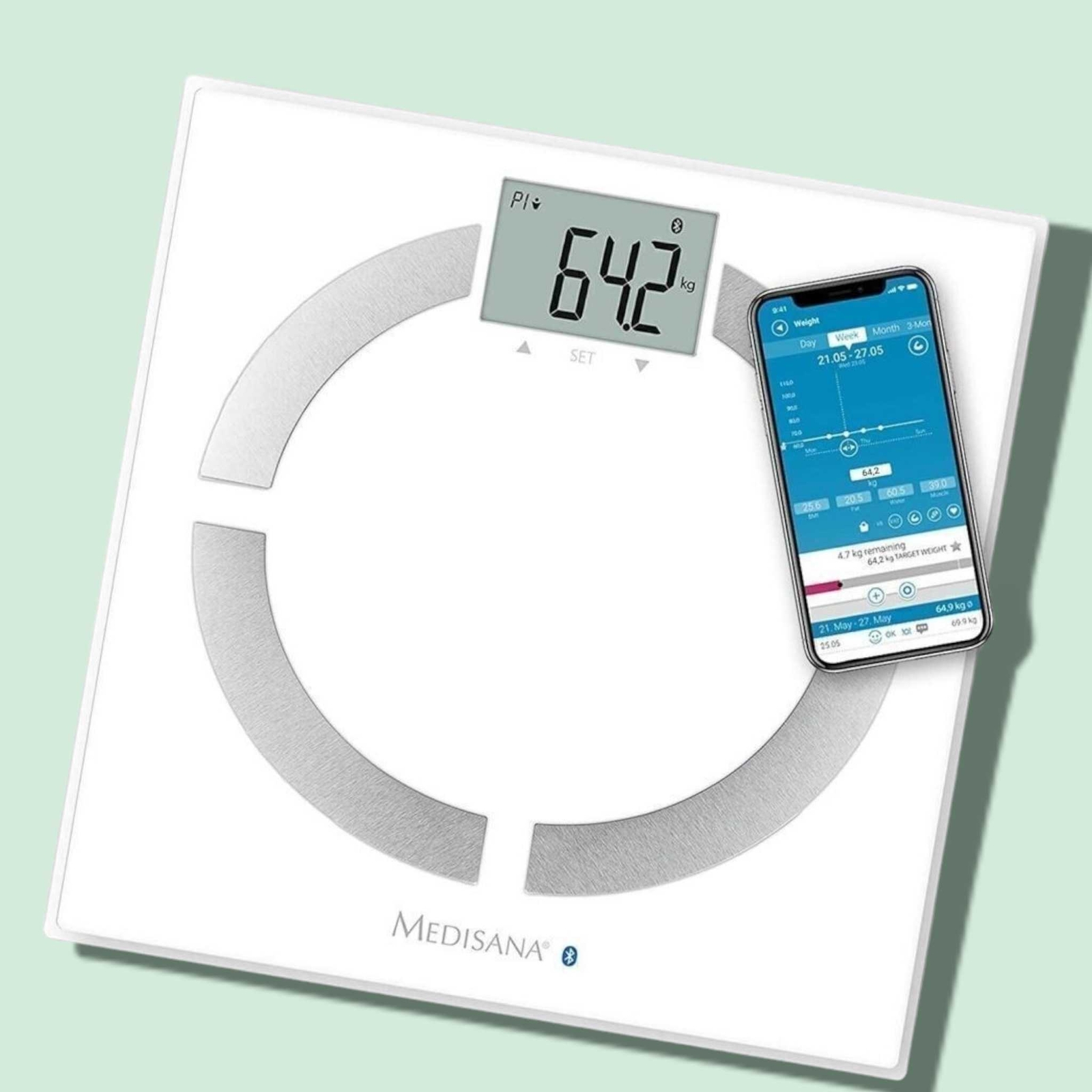 medisana BS 444 connect Körperanalysewaage 180 kg, Personenwaage