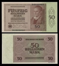 Reichsbanknote, 50 Billionen Mark, Fünfzig Billionen Mark, 1924, Reproduktion