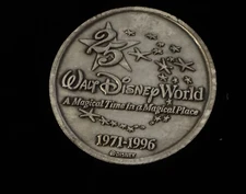 Walt Disney World 1971-1996 25 Years  Magical Time In A Magical Place Coin Token