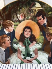Gone With the Wind Golden Anniversary Plate Scarlett and Her Suitors 1988