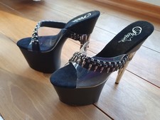 clubware gogo high heels plateau 40 schwarz munition