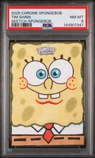 2025 TOPPS CHROME SPONGEBOB 25TH ANNIVERSARY SKETCH CARDS TIM SHINN PSA 8