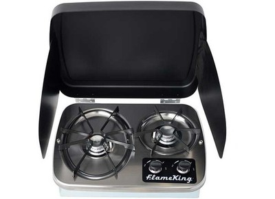 Flame King Stovetop with Wind Shield CSA Approved Camping Cooking Gear