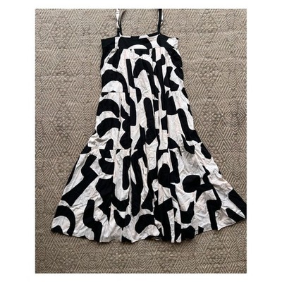 Abel the Label Pink Black Geometric Mod Maxi Dress Womens Size Small NWT