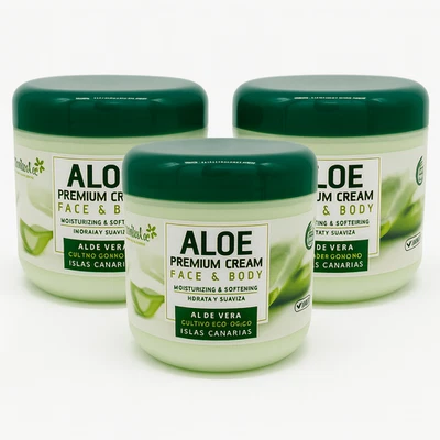 3x 300 ml Tabaibaloe ALOE VERA PREMIUM CREAME FACE & BODY Gesichtscreme NEU