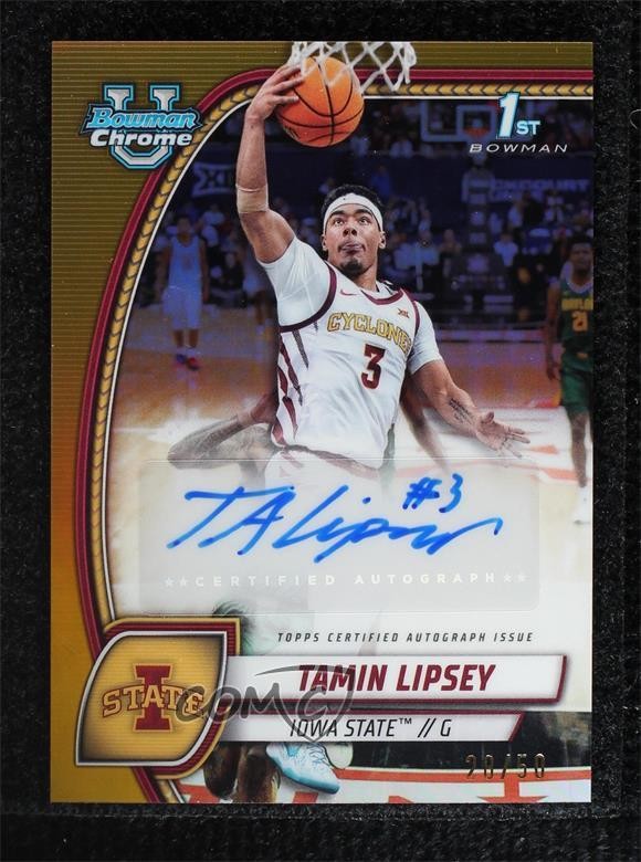 2024-25 Bowman U Chrome Gold Refractor Auto 20/50 Tamin Lipsey #66 Auto 1co7