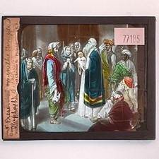 Antique Magic Lantern Slides Religious Color Bible Art Madonna Christ 9 Slides