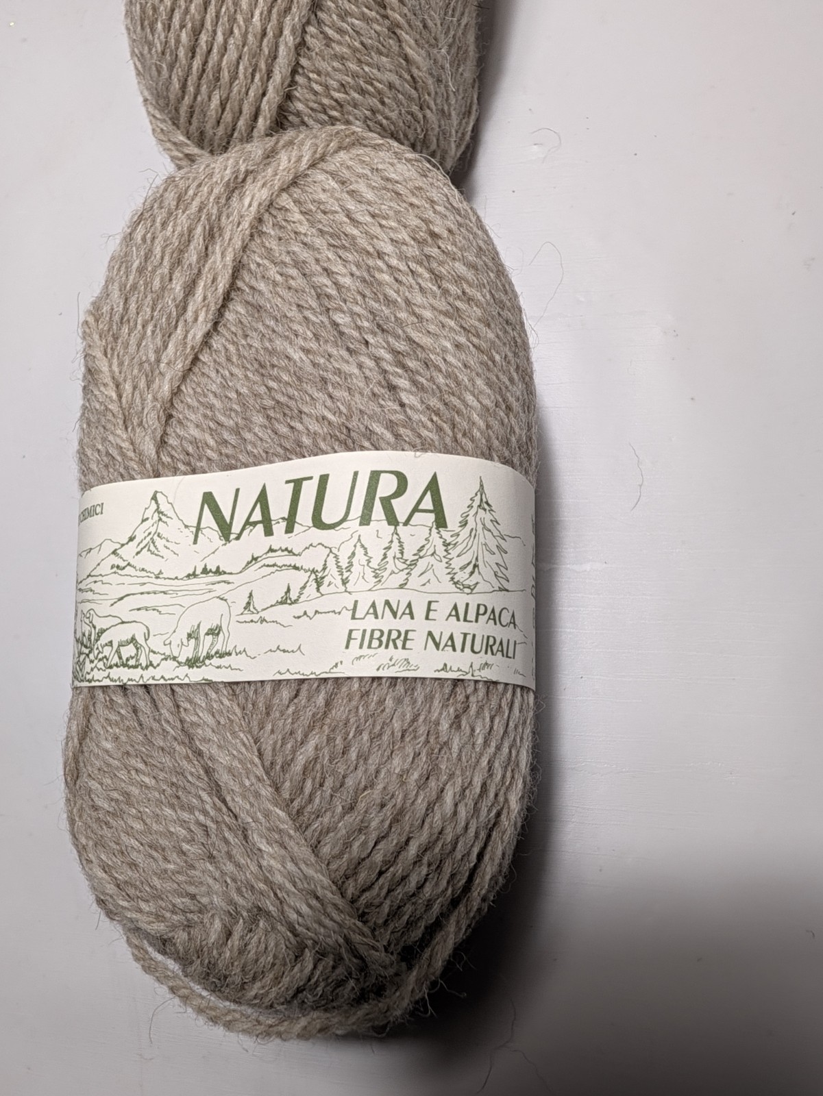 Lot 10 Lane Cervinia Natura Wool Alpaca Yarn Italy Undyed Oatmeal 500g 1100yd - second product detail image