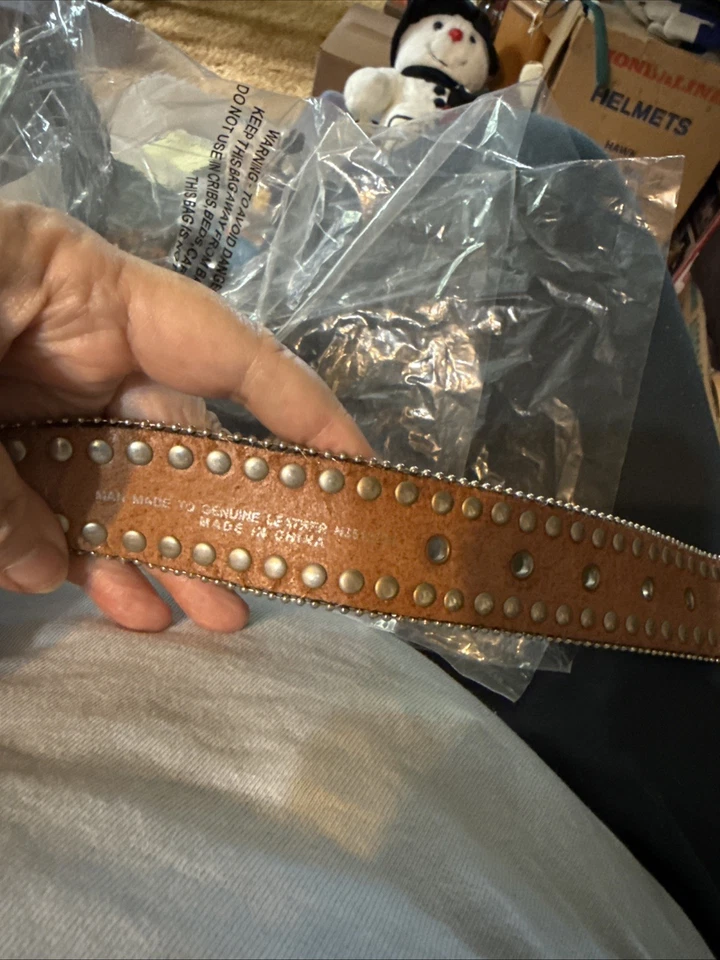 Blazin Roxx Belt Pink & Camo Leather Rhinestone Stud Bling Western Cowgirl 37” - Image 3 of 4