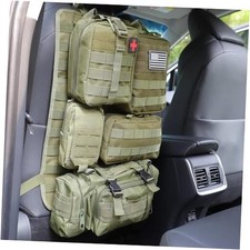 Tactical Car Seat Back Organizer Hanger Bag with 5 Detachable Military Green