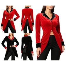 Women Cardigan Victorian Tailcoat Renaissance Blazer Gothic Jacket Cosplay Rave