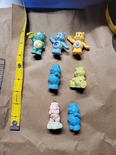 Vintage Care Bears miniature figures, 1980s- 2000s LOT of 7