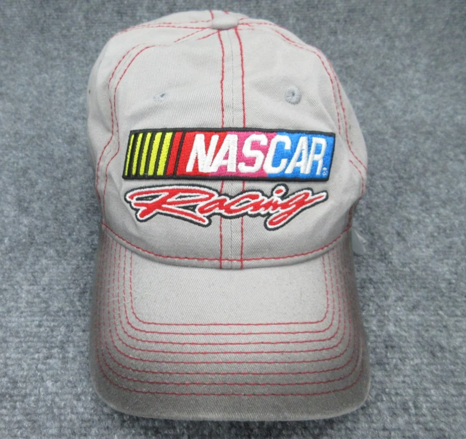 Gorra NASCAR Gorra Correa Trasera Para Hombre Talla Única Gris Rojo NASCAR Carreras Bordada Foto 2 de 4
