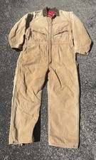 Vintage Carhartt 996Q Coveralls Mens 48R Tan Insulated Distressed 90s USA