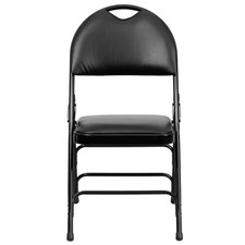 Black Vinyl/Black Frame Metal Folding Chair 4-Pack 