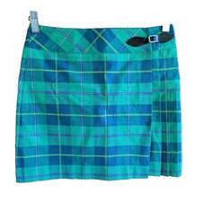 Vintage Lilly Pulitzer Skirt White Label Girls 14 Plaid Wrap Schoolgirl Preppy