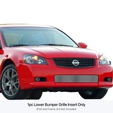 For Nissan Altima 05-06 APG 1-Pc Polished 8x6 mm Horizontal Billet Bumper Grille