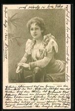 Künstler-AK Hermann Torggler: Erinnerung, Dame angelehnt sitzend 1899 